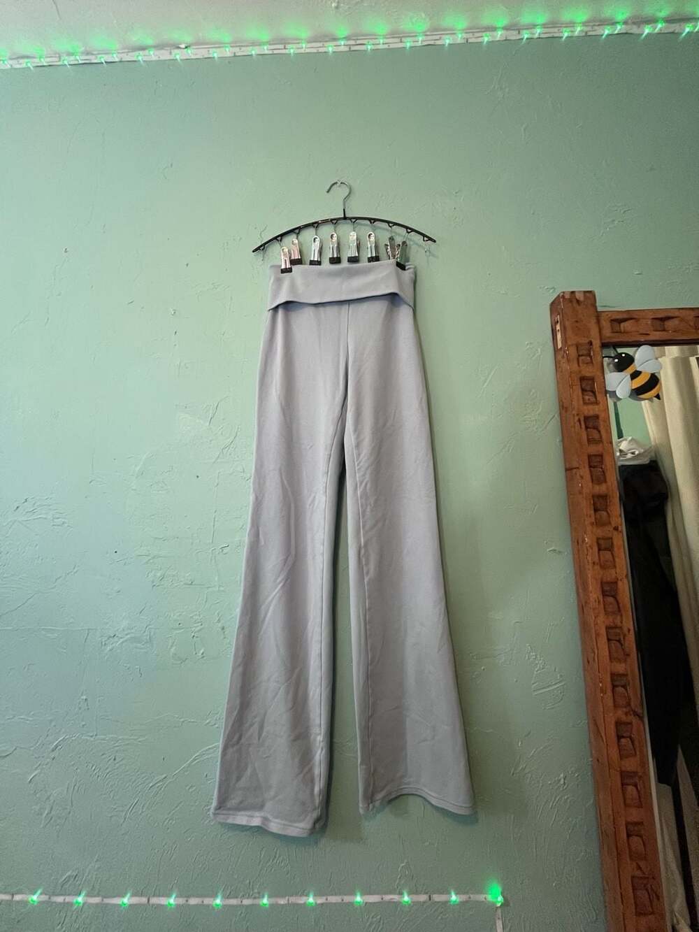 Skims Cotton Jersey Foldover Pants Light Blue Size S